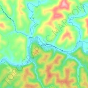 Topografische Karte Troy, Höhe, Relief