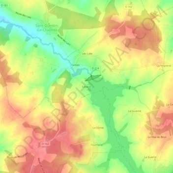 Topografische Karte Lavaud, Höhe, Relief