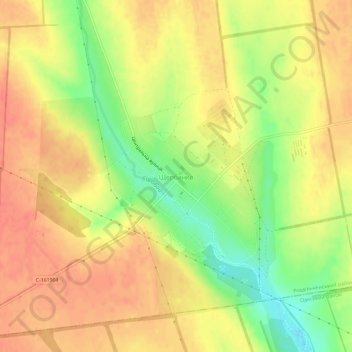 Topografische Karte Schtscherbanka, Höhe, Relief
