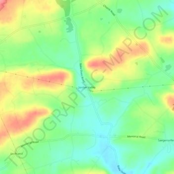 Topografische Karte Jordan Valley, Höhe, Relief