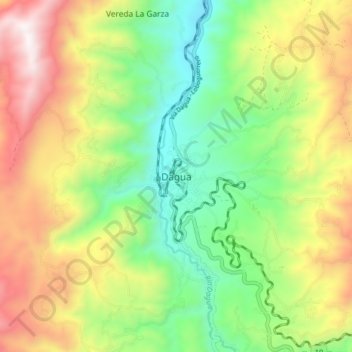Topografische Karte Dagua, Höhe, Relief
