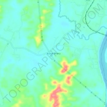 Topografische Karte Kusial Bharu, Höhe, Relief