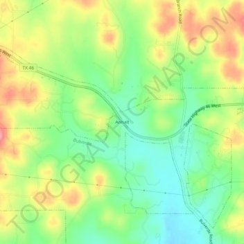 Topografische Karte Anhalt, Höhe, Relief
