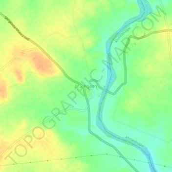 Topografische Karte Inamgaon, Höhe, Relief
