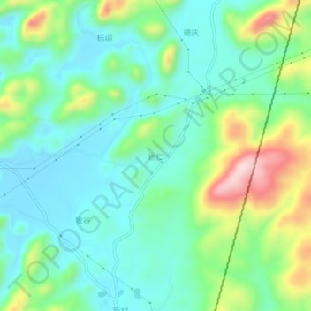 Topografische Karte 岜仁, Höhe, Relief