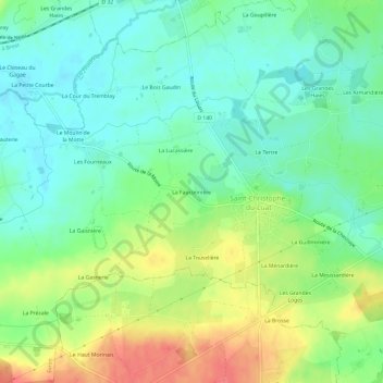 Topografische Karte La Fauconnière, Höhe, Relief