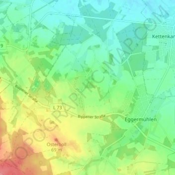 Topografische Karte Bockraden, Höhe, Relief