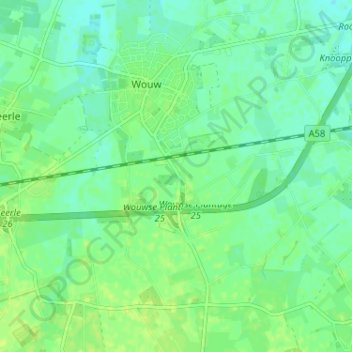 Topografische Karte Oostlaar, Höhe, Relief