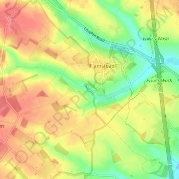 Topografische Karte Trowley Bottom, Höhe, Relief