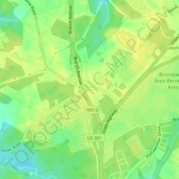 Topografische Karte TB, Höhe, Relief