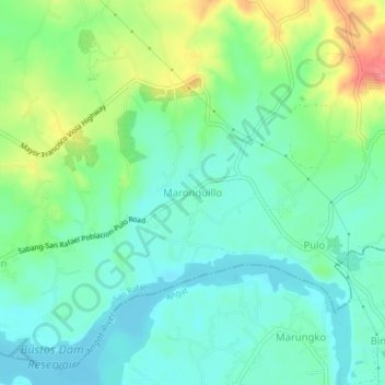 Topografische Karte Maronquillo, Höhe, Relief