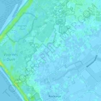 Topografische Karte Stuifakker, Höhe, Relief