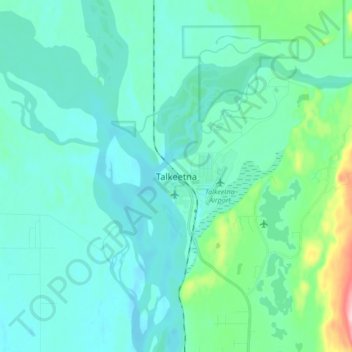 Topografische Karte Talkeetna, Höhe, Relief