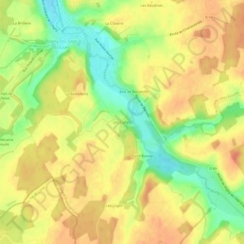 Topografische Karte Les Caillats, Höhe, Relief