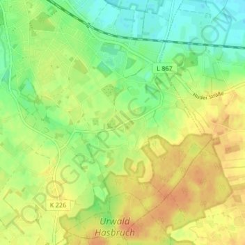 Topografische Karte Nordenholz, Höhe, Relief