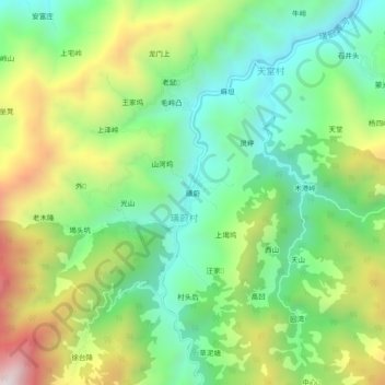 Topografische Karte 璜蔚, Höhe, Relief