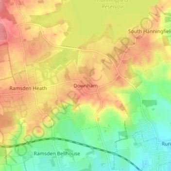 Topografische Karte Downham, Höhe, Relief