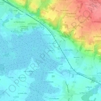 Topografische Karte La Porte, Höhe, Relief