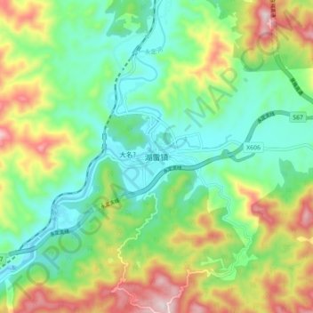 Topografische Karte 湖雷镇, Höhe, Relief