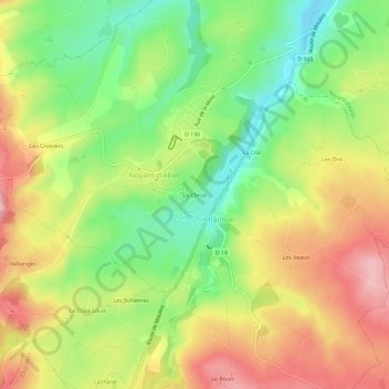 Topografische Karte Le Christ, Höhe, Relief