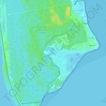 Topografische Karte Les Bris, Höhe, Relief