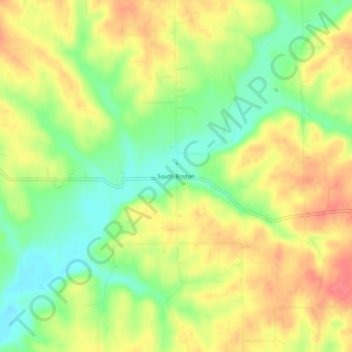 Topografische Karte South Boston, Höhe, Relief