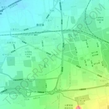 Topografische Karte 一街村, Höhe, Relief