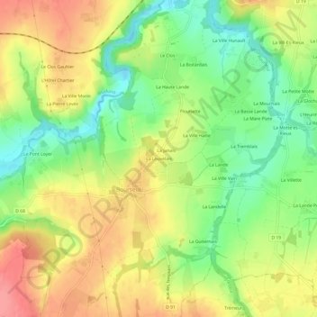 Topografische Karte La Louvelais, Höhe, Relief