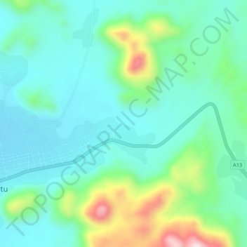 Topografische Karte Lading, Höhe, Relief