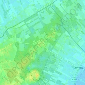 Topografische Karte Eese, Höhe, Relief