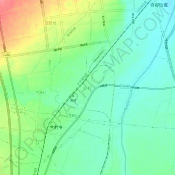 Topografische Karte 田村, Höhe, Relief