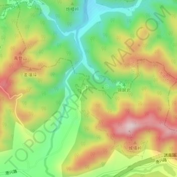 Topografische Karte 佛峪, Höhe, Relief