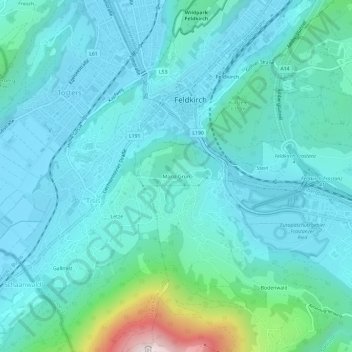 Topografische Karte Maria Grün, Höhe, Relief