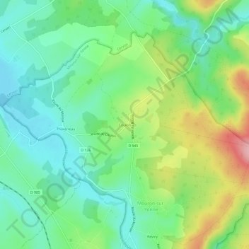 Topografische Karte Coulon, Höhe, Relief