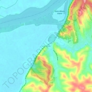 Topografische Karte Saint Albans, Höhe, Relief
