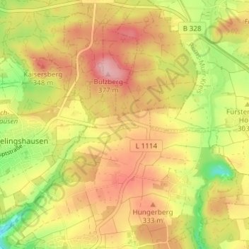 Topografische Karte Frühmeßhof, Höhe, Relief