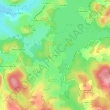 Topografische Karte Chevigny, Höhe, Relief