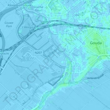 Topografische Karte Broekhuizen, Höhe, Relief