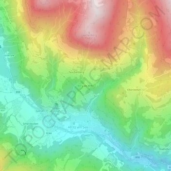 Topografische Karte Berg ob Afritz, Höhe, Relief
