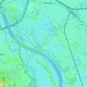 Topografische Karte Oldeneel, Höhe, Relief