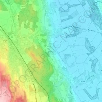 Topografische Karte Unterrüti, Höhe, Relief