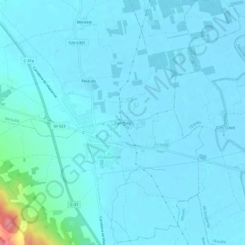 Topografische Karte Can Puig, Höhe, Relief