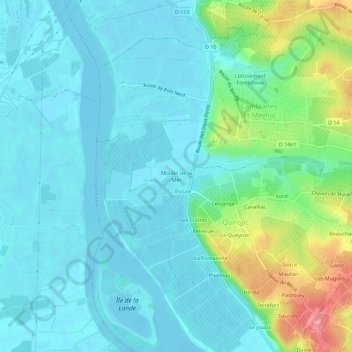 Topografische Karte Moulin de la Mer, Höhe, Relief