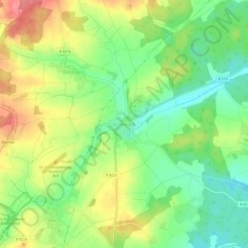 Topografische Karte Krumbach, Höhe, Relief