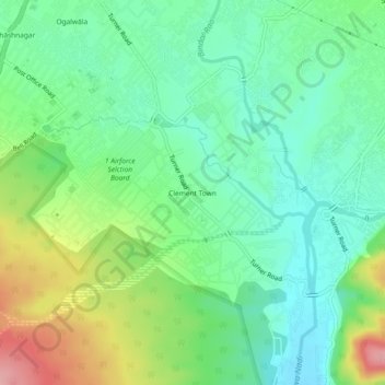 Topografische Karte Clement Town, Höhe, Relief