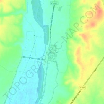Topografische Karte Valdebótoa, Höhe, Relief