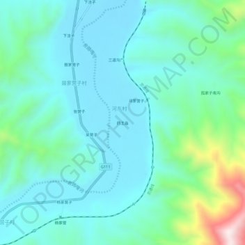 Topografische Karte 药王庙, Höhe, Relief