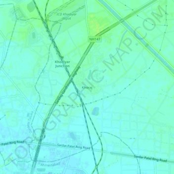 Topografische Karte Khoraj, Höhe, Relief