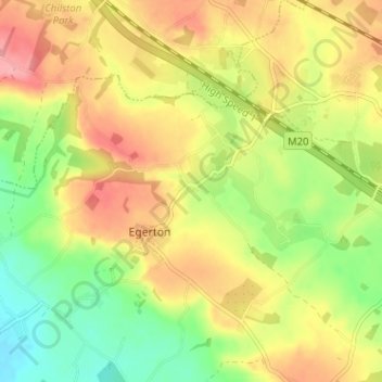 Topografische Karte Stonebridge Green, Höhe, Relief