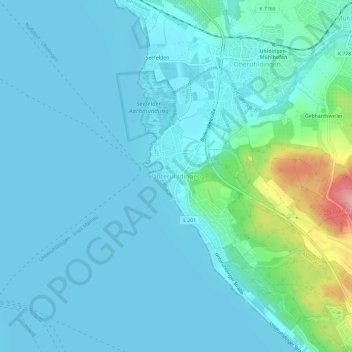 Topografische Karte Unteruhldingen, Höhe, Relief